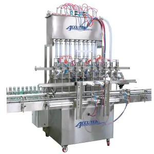 Ten-headed automatic volumetric piston filling machine
